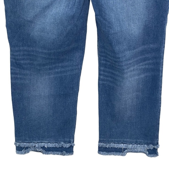 Chicos So Slimming Jeans Womens 16 Girlfriend High Rise Slim Leg Raw Hem Crop - Picture 8 of 10